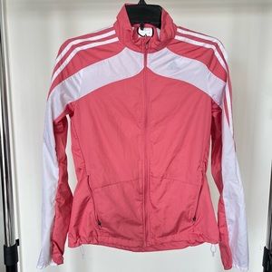 Pink Adidas windbreaker jacket zip-up size xs